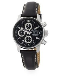 Fortis Flieger Automatic Limited Edition Stainless Steel Leather Chronograph Watch