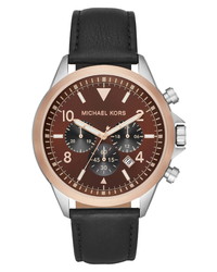 Michael Kors Gage Chronograph Leather Watch
