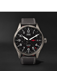 Oris Gmt Rega Limited Edition Automatic 45mm Stainless Steel And Canvas Watch Ref No 01 748 7710 4284