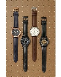 Fossil Grant Chronograph Leather Strap Watch 45mm