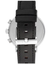 Uri Minkoff Griffith Leather Strap Watch 43mm