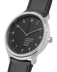 Mondaine Helvetica No1 Stainless Steel And Leather Watch