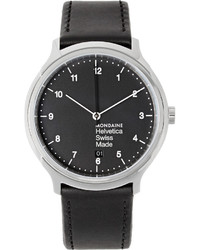 Mondaine Helvetica No1 Stainless Steel And Leather Watch