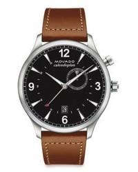 Movado Heritage Calendoplan Stainless Steel Leather Strap Watch