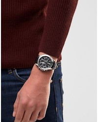 Tommy Hilfiger Hudson Leather Watch In Black 1791224