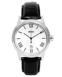 Hugo Boss Leather Black Strap Watch