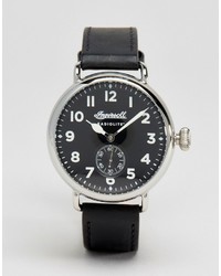 Ingersoll Trenton Radiolikte Quartz Leather Watch In Black