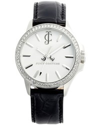 Juicy Couture Jet Setter Round Leather Strap Watch 38mm