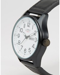 Limit Leather Black Watch With White Dial