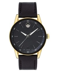 Movado Leather Strap Watch