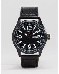 Limit Leather Watch In Black