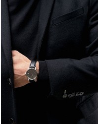 Simon Carter Leather Watch In Silvergray