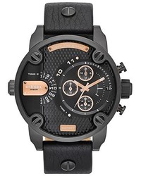 Diesel Little Daddy Chronograph Leather Strap Watch 51mm