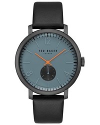 Ted Baker London Oliver Leather Strap Watch 44mm