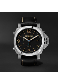 Panerai Luminor 1950 3 Days Chrono Flyback Automatic Acciaio 44mm Stainless Steel And Leather Watch Ref No Pam00524