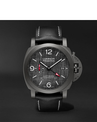 Panerai Luminor Luna Rossa Challenger Automatic Gmt And Flyback Chronograph 44mm Titanium And Leather Watch