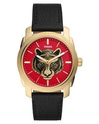 Fossil Machine Tiger Leather Watch