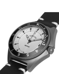 Bamford Watch Department Mayfair Brushed Stainless Steel And Leather Watch