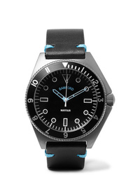 Bamford Watch Department Mayfair Brushed Stainless Steel And Leather Watch