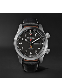 Bremont Mbiior Automatic 45mm Stainless Steel And Leather Watch