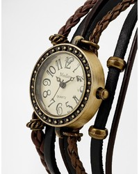 Medley Black Plaited Leather Watch