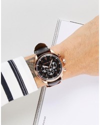 Michael Kors Michl Kors Mk8535 Gage Chronograph Leather Watch In Black