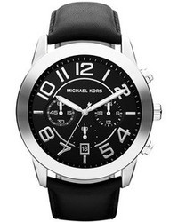 MICHAEL Michael Kors Michl Michl Kors Michl Kors Mercer Large Chronograph Leather Strap Watch 45mm