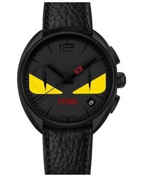 Fendi Moto Bug Chronograph Leather Strap Watch 40mm