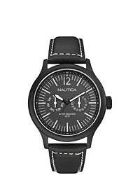 Nautica Date N13603g Black Crocodile Leather Watch