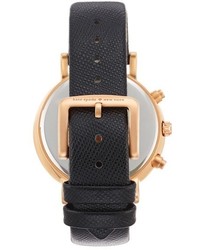 Kate Spade New York Metro Grand Crystal Bezel Leather Strap Watch 38mm