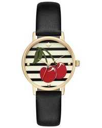 Kate Spade New York Metro Wine Dine Leather Strap Watch 34mm