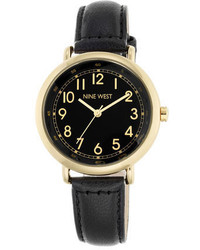 Nine West Izzadora Leather Strap Watch
