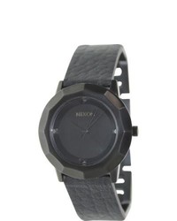 Nixon Bobbi Black Leather Quartz Watch