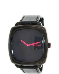 Nixon Shutter Black Leather Strap Watch