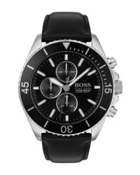 BOSS Ocean Edition Chronograph Leather Watch