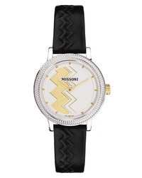 Missoni Optic Zigzag Leather Watch