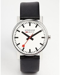 Mondaine Quartz Large Evo Leather Strap Watch