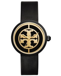 Tory Burch Reva Logo Dial Leather Strap Watch 36mm