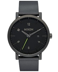 Nixon Rollo Leather Strap Watch 42mm