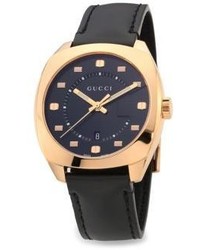 Gucci Rose Goldtone Stainless Steel Leather Strap Watch