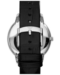 Emporio Armani Round Croc Embossed Leather Strap Watch 42mm