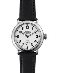 Shinola Runwell Watch With Black Leather Strap 36mm