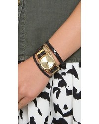 Sara Designs Leather Multi Strand Magnet Watch