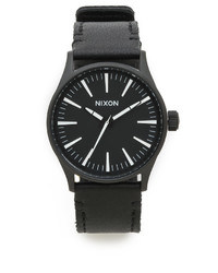 Nixon Sentry 38 Watch With Leather Strap