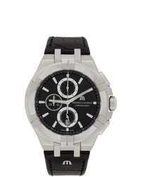 Maurice Lacroix Silver And Black Aikon Chronograph 44mm Watch
