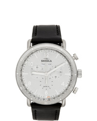Shinola Silver And Black The Canfield Sport 45mm Watch