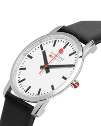 Mondaine Simply Elegant Stainless Steel And Leather Watch
