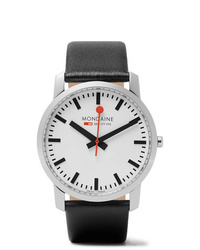 Mondaine Simply Elegant Stainless Steel And Leather Watch