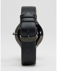 Limit Slim Leather Watch In Black
