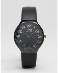 Limit Slim Leather Watch In Black